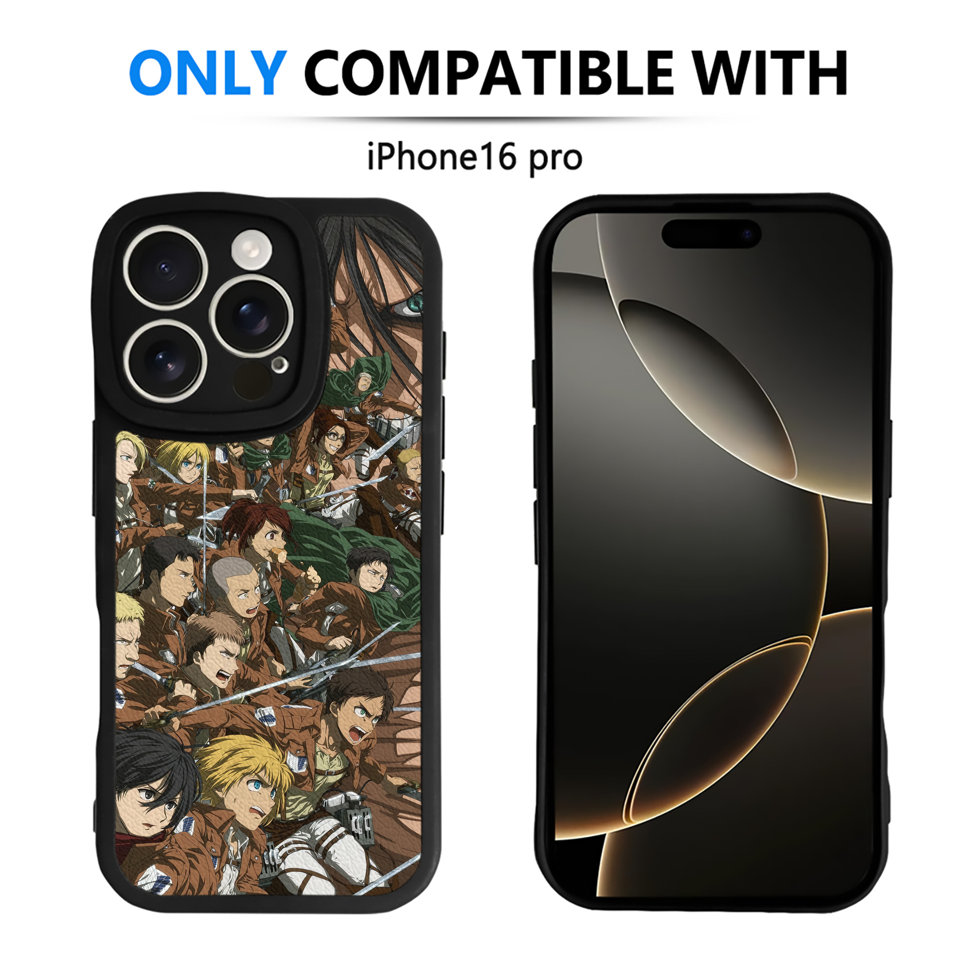 （画像用） 進撃の巨人 Attack on Titan 【iPhone 16シリーズ対応】シリコンスマホケース（レザー調） 材質：シリコン